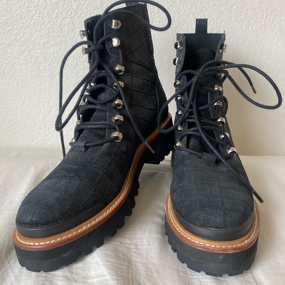 Marc Fisher LTD - Izzie 2 Combat Boot - 8 Black Suede